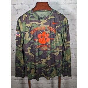 Nike Mens Shirt Medium Green Jungle Camo Clemson DriFit Athletic America